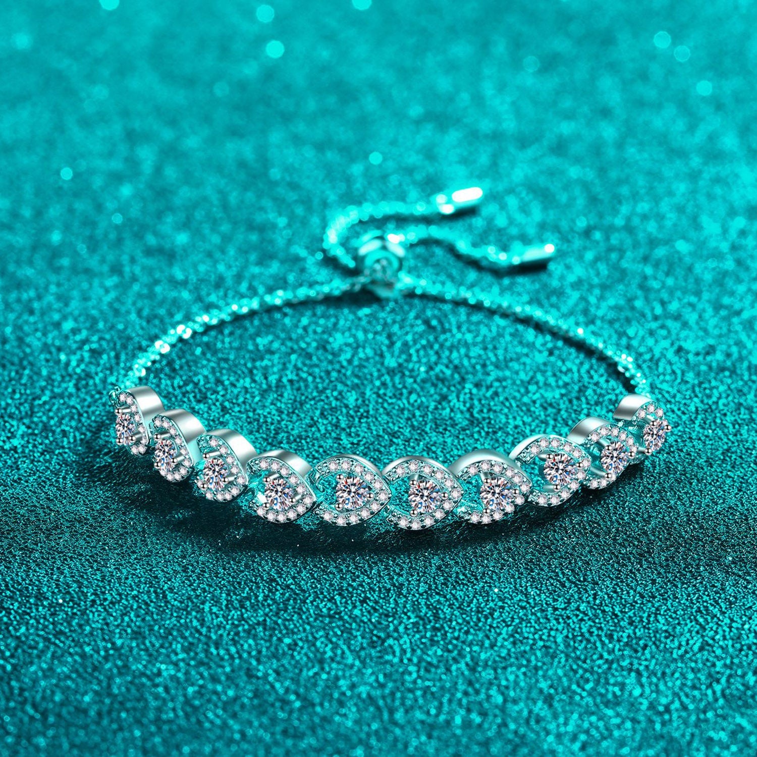 1 Carat Moissanite 925 Sterling Silver Tied Bracelet - 925 Sterling Silver- Claude Jewelry Moissanite - Shop claudejewelry.com