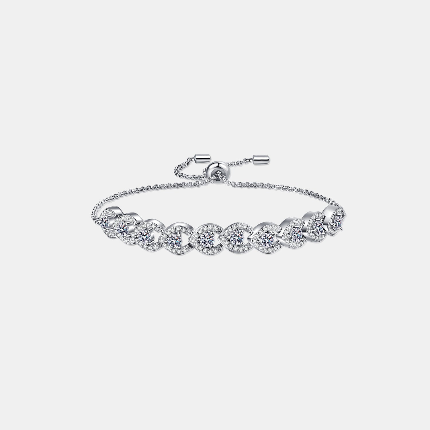 1 Carat Moissanite 925 Sterling Silver Tied Bracelet - 925 Sterling Silver- Claude Jewelry Moissanite - Shop claudejewelry.com