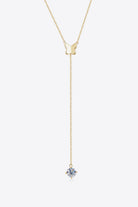 1 Carat Moissanite Butterfly Charm Lariat Necklace - 18k Gold Vermeil- Claude Jewelry Moissanite - Shop claudejewelry.com