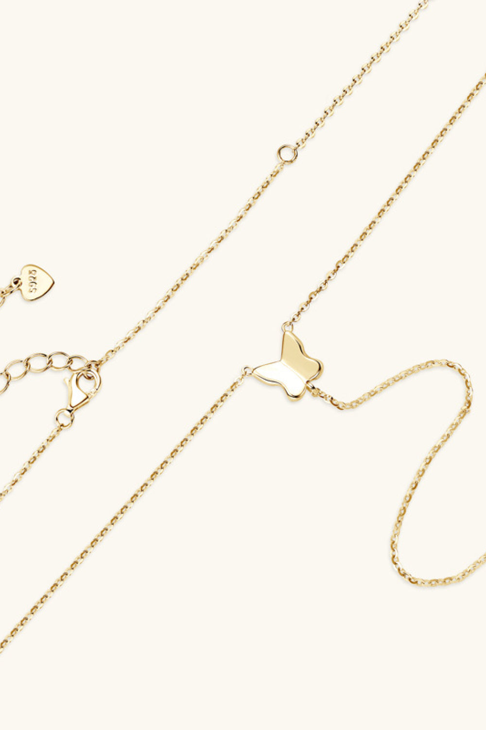 1 Carat Moissanite Butterfly Charm Lariat Necklace - - Claude Jewelry Moissanite - Shop claudejewelry.com