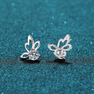 1 Carat Moissanite Butterfly Shape Earrings - 925 Sterling Silver- Claude Jewelry Moissanite - Shop claudejewelry.com