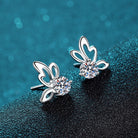 1 Carat Moissanite Butterfly Shape Earrings - 925 Sterling Silver- Claude Jewelry Moissanite - Shop claudejewelry.com