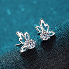 1 Carat Moissanite Butterfly Shape Earrings - 925 Sterling Silver- Claude Jewelry Moissanite - Shop claudejewelry.com