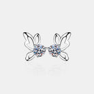 1 Carat Moissanite Butterfly Shape Earrings - 925 Sterling Silver- Claude Jewelry Moissanite - Shop claudejewelry.com