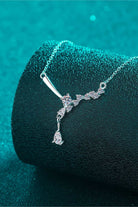 1 Carat Moissanite Falling Stars Pendant Necklace - Rhodium Vermeil- Claude Jewelry Moissanite - Shop claudejewelry.com