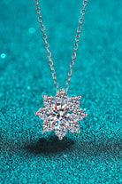 1 Carat Moissanite Floral-Shaped Pendant Necklace - Silver- Claude Jewelry Moissanite - Shop claudejewelry.com