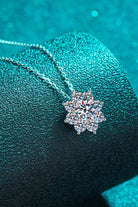 1 Carat Moissanite Floral-Shaped Pendant Necklace - Silver- Claude Jewelry Moissanite - Shop claudejewelry.com