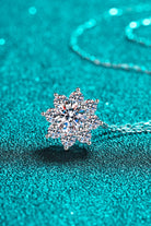 1 Carat Moissanite Floral-Shaped Pendant Necklace - Silver- Claude Jewelry Moissanite - Shop claudejewelry.com