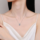 1 Carat Moissanite Rabbit Ears Shape Pendant Necklace - 925 Sterling Silver- Claude Jewelry Moissanite - Shop claudejewelry.com