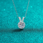 1 Carat Moissanite Rabbit Ears Shape Pendant Necklace - 925 Sterling Silver- Claude Jewelry Moissanite - Shop claudejewelry.com