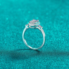 1 Carat Moissanite Rectangle Halo Ring - - Claude Jewelry Moissanite - Shop claudejewelry.com