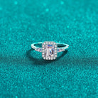 1 Carat Moissanite Rectangle Halo Ring - - Claude Jewelry Moissanite - Shop claudejewelry.com