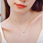 1 Carat Moissanite Rectangle Stone Pendant Necklace - - Claude Jewelry Moissanite - Shop claudejewelry.com