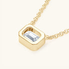 1 Carat Moissanite Rectangle Stone Pendant Necklace - - Claude Jewelry Moissanite - Shop claudejewelry.com