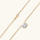 1 Carat Moissanite Rectangle Stone Pendant Necklace - - Claude Jewelry Moissanite - Shop claudejewelry.com