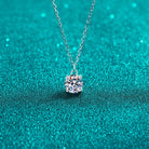 1 Carat Moissanite Solitaire Pendant Necklace - 925 Sterling Silver- Claude Jewelry Moissanite - Shop claudejewelry.com