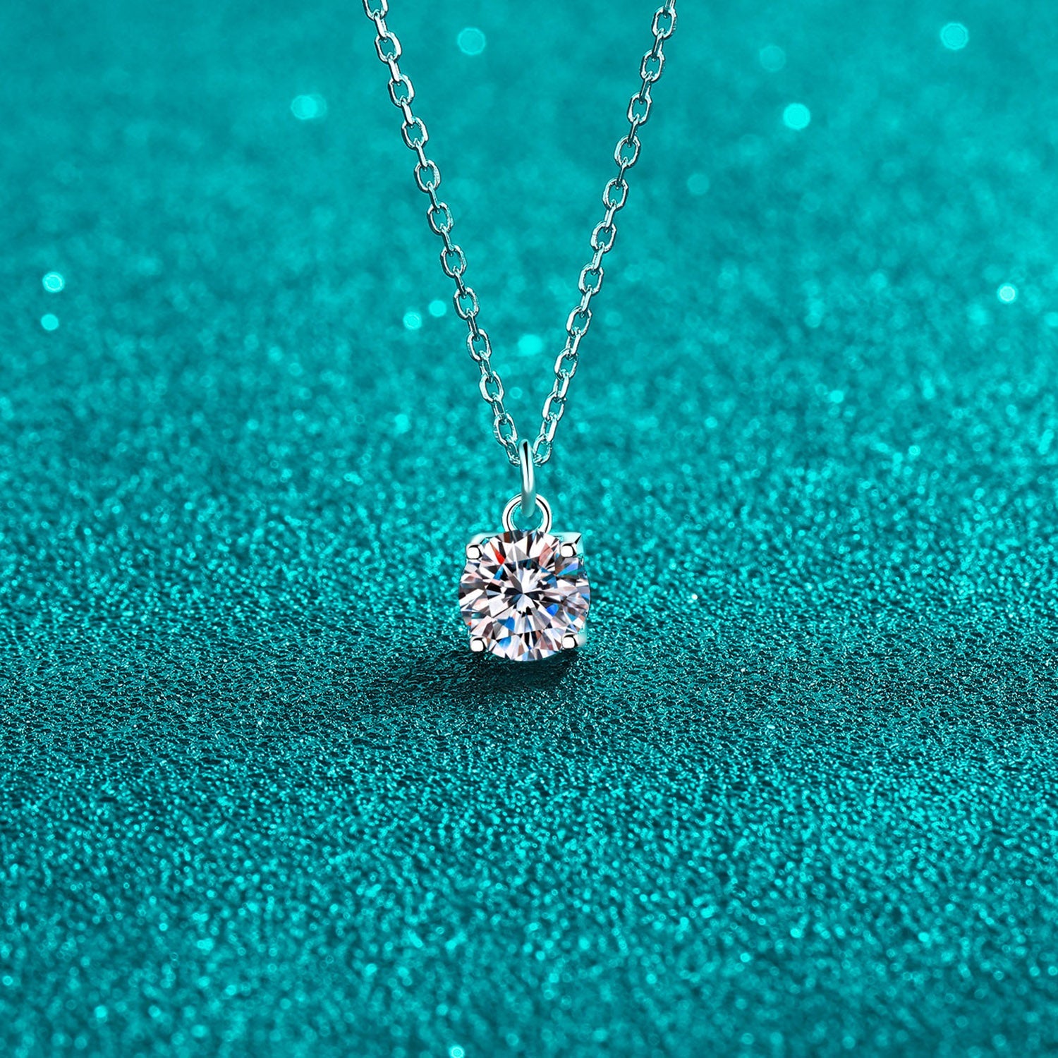 1 Carat Moissanite Solitaire Pendant Necklace - 925 Sterling Silver- Claude Jewelry Moissanite - Shop claudejewelry.com