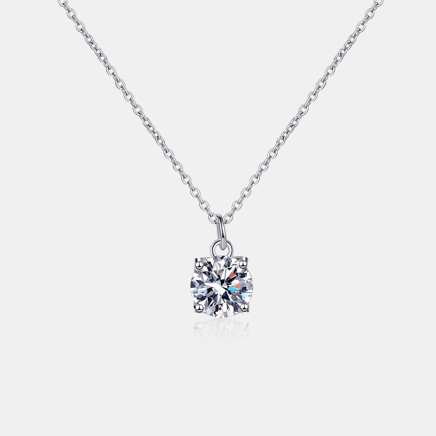 1 Carat Moissanite Solitaire Pendant Necklace - 925 Sterling Silver- Claude Jewelry Moissanite - Shop claudejewelry.com