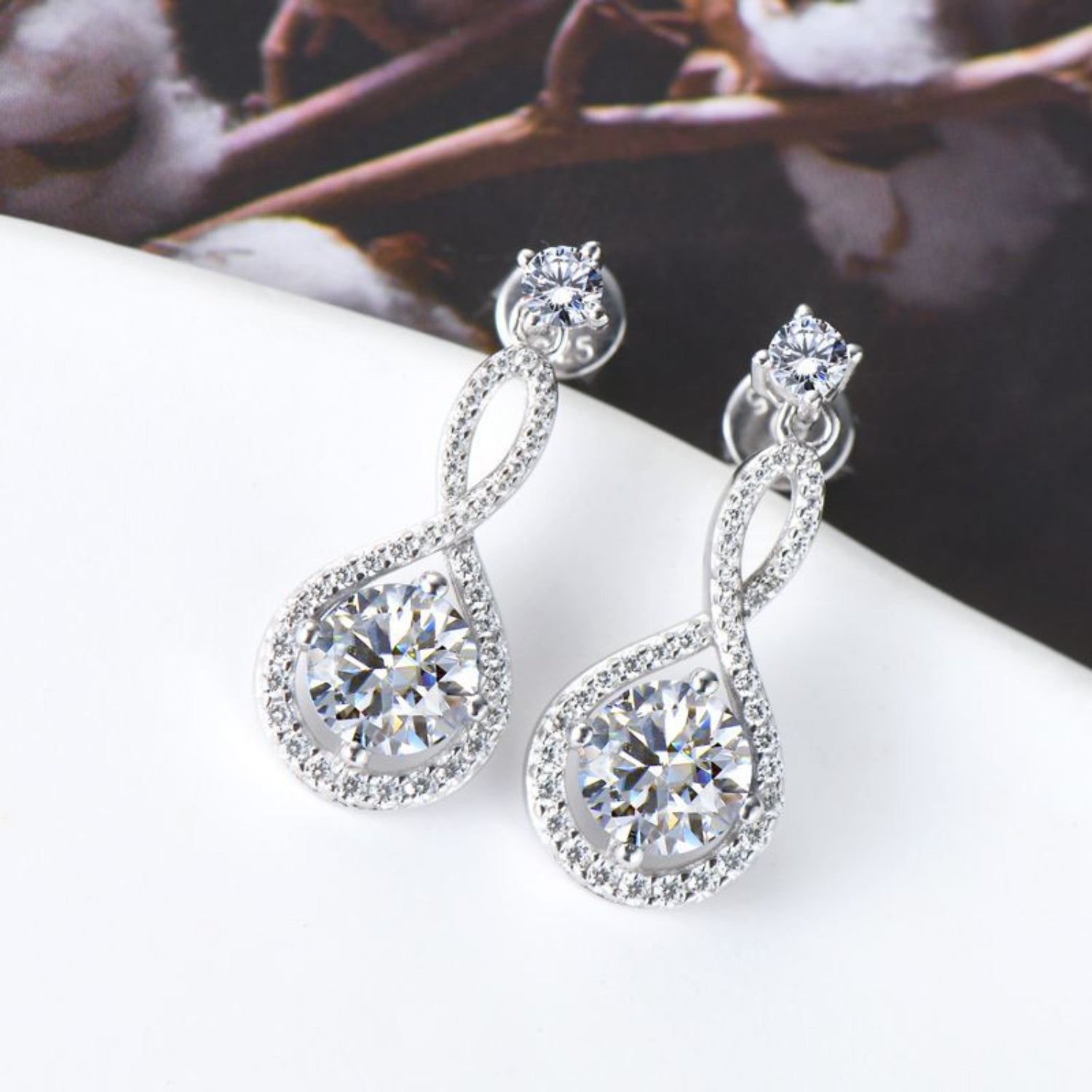 1 Carat Moissanite Twist Drop Earrings - - Claude Jewelry Moissanite - Shop claudejewelry.com