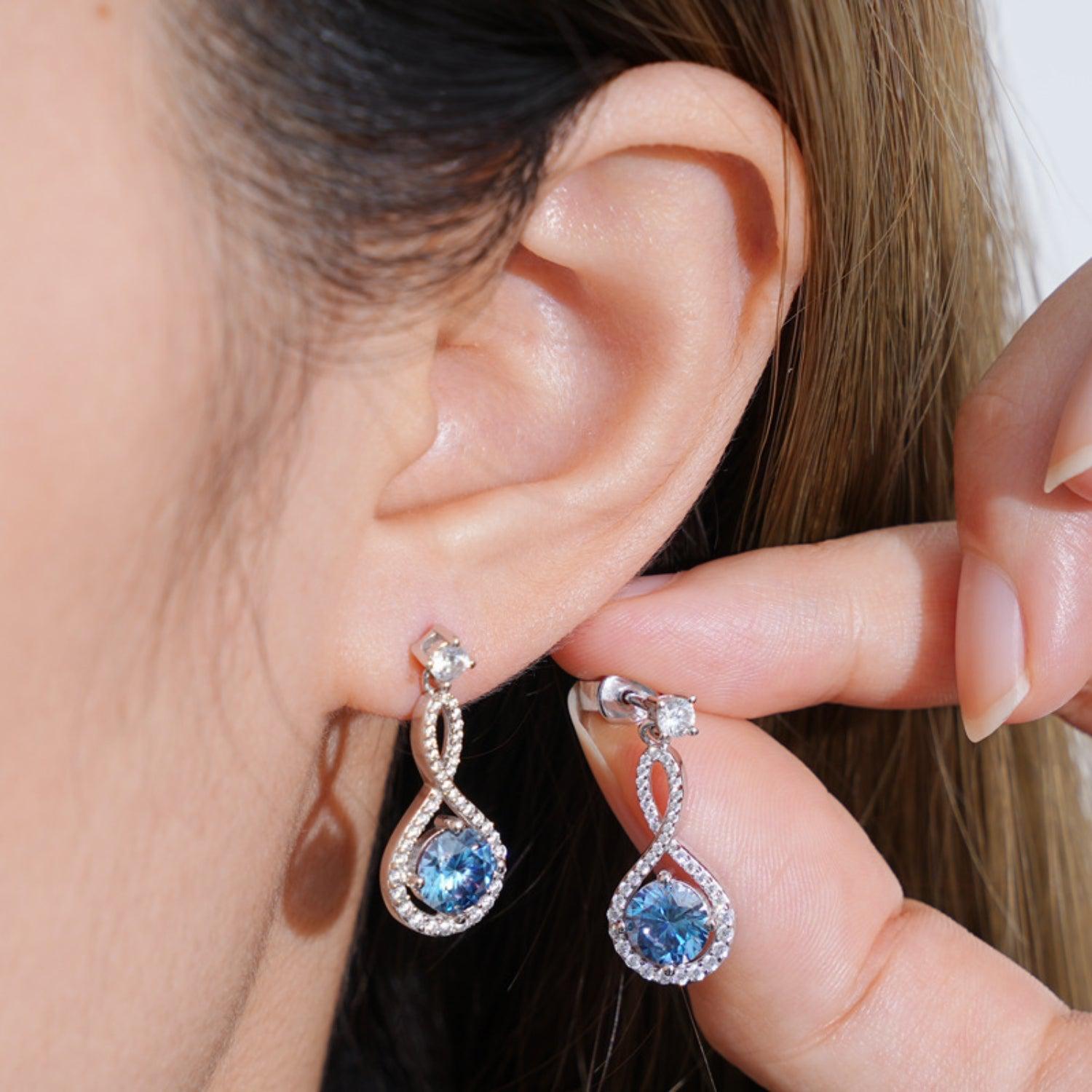 1 Carat Moissanite Twist Drop Earrings - - Claude Jewelry Moissanite - Shop claudejewelry.com