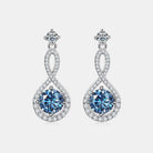 1 Carat Moissanite Twist Drop Earrings - Royal Blue- Claude Jewelry Moissanite - Shop claudejewelry.com