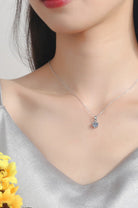 1 Carat Solitaire Moissanite 925 Sterling Silver Necklace - Rhodium Vermeil- Claude Jewelry Moissanite - Shop claudejewelry.com