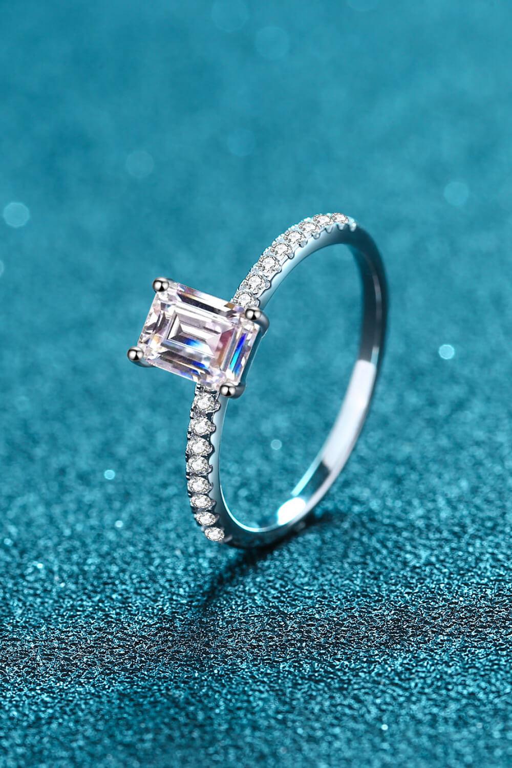 1 Ct Baguette Moissanite Pave Band Ring - - Claude Jewelry Moissanite - Shop claudejewelry.com