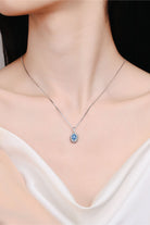 1 Ct Blue Moissanite Pendant Necklace - Sky Blue- Claude Jewelry Moissanite - Shop claudejewelry.com