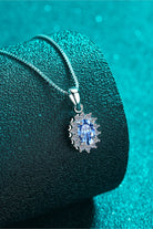 1 Ct Blue Moissanite Pendant Necklace - Sky Blue- Claude Jewelry Moissanite - Shop claudejewelry.com