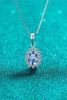 1 Ct Blue Moissanite Pendant Necklace - Sky Blue- Claude Jewelry Moissanite - Shop claudejewelry.com