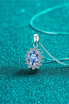 1 Ct Blue Moissanite Pendant Necklace - Sky Blue- Claude Jewelry Moissanite - Shop claudejewelry.com