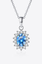 1 Ct Blue Moissanite Pendant Necklace - Sky Blue- Claude Jewelry Moissanite - Shop claudejewelry.com