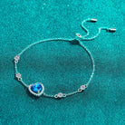 1 Ct Bright Blue Heart Moissanite Bracelet - Ultra Marine- Claude Jewelry Moissanite - Shop claudejewelry.com