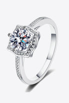 1 Ct Geometric Moissanite Pave Ring - Rhodium Vermeil-4- Claude Jewelry Moissanite - Shop claudejewelry.com