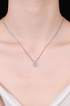 1 Ct Marquee Moissanite Drop Necklace - Rhodium Vermeil- Claude Jewelry Moissanite - Shop claudejewelry.com