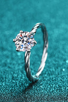 1 Ct Moissanite 6-Prong Twisted Band Ring - - Claude Jewelry Moissanite - Shop claudejewelry.com