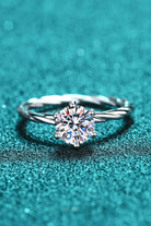 1 Ct Moissanite 6-Prong Twisted Band Ring - - Claude Jewelry Moissanite - Shop claudejewelry.com