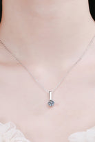 1 Ct Moissanite 925 Sterling Silver Chain-Link Necklace - Rhodium Vermeil- Claude Jewelry Moissanite - Shop claudejewelry.com