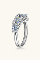 1 Ct Moissanite 925 Sterling Silver Half-Eternity Ring - - Claude Jewelry Moissanite - Shop claudejewelry.com