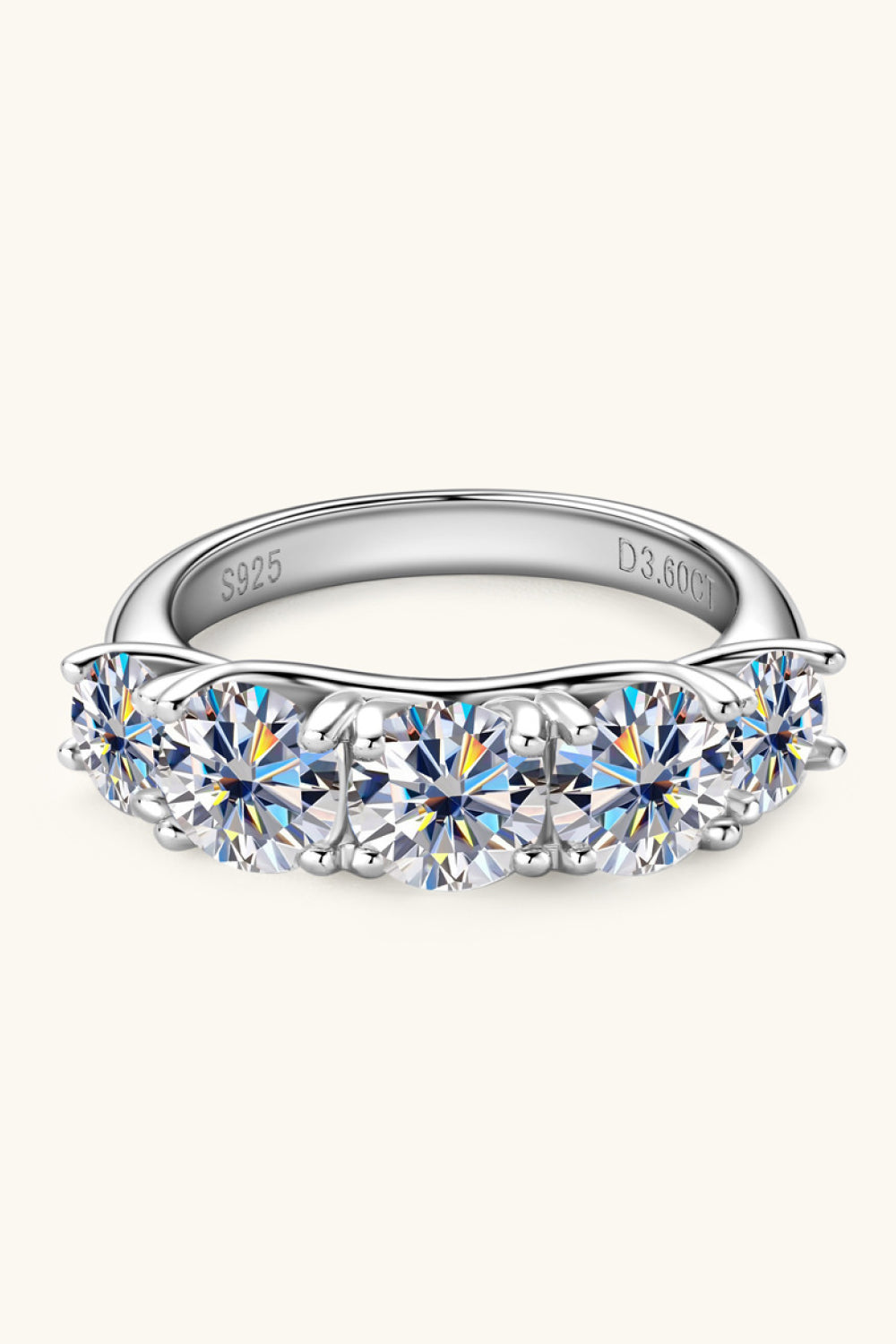 1 Ct Moissanite 925 Sterling Silver Half-Eternity Ring - - Claude Jewelry Moissanite - Shop claudejewelry.com