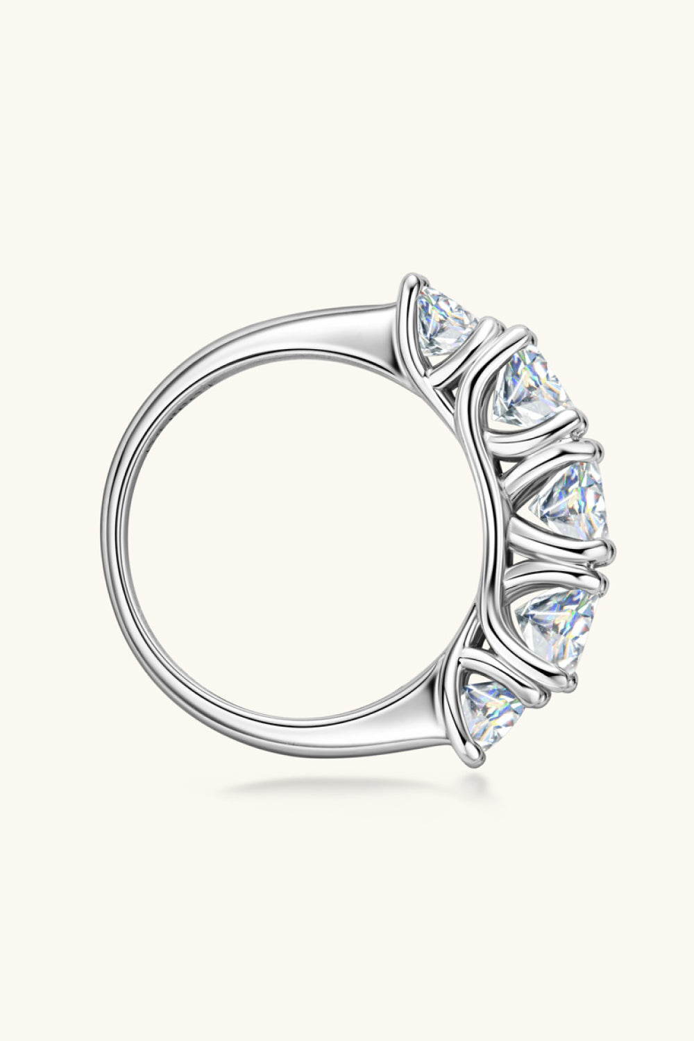 1 Ct Moissanite 925 Sterling Silver Half-Eternity Ring - - Claude Jewelry Moissanite - Shop claudejewelry.com