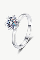 1 Ct Moissanite Burst Pave Cinched Ring - Rhodium Vermeil-4- Claude Jewelry Moissanite - Shop claudejewelry.com