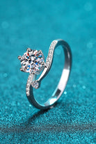 1 Ct Moissanite Bypass Pave Ring - - Claude Jewelry Moissanite - Shop claudejewelry.com