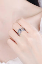 1 Ct Moissanite Crisscross Layered Ring - - Claude Jewelry Moissanite - Shop claudejewelry.com