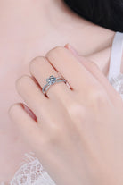 1 Ct Moissanite Crisscross Split Shank Ring - - Claude Jewelry Moissanite - Shop claudejewelry.com