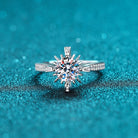 1 Ct Moissanite Crown Set Ring - - Claude Jewelry Moissanite - Shop claudejewelry.com