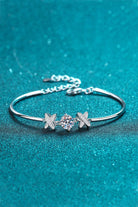 1 Ct Moissanite Double X Bracelet - Rhodium Vermeil- Claude Jewelry Moissanite - Shop claudejewelry.com