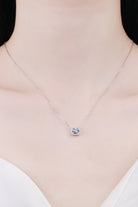 1 Ct Moissanite Emerald Cut Pendant Necklace - Rhodium Vermeil- Claude Jewelry Moissanite - Shop claudejewelry.com