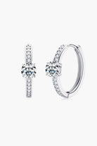 1 Ct Moissanite Feature Stone Platinum Vermeil Earrings - Platinum Vermeil- Claude Jewelry Moissanite - Shop claudejewelry.com