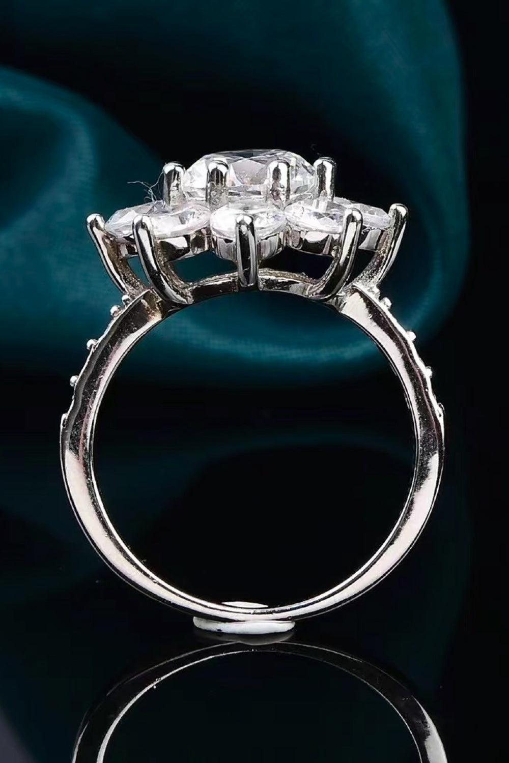 1 Ct Moissanite Flower Power Ring - - Claude Jewelry Moissanite - Shop claudejewelry.com